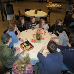 Teens playing Apples